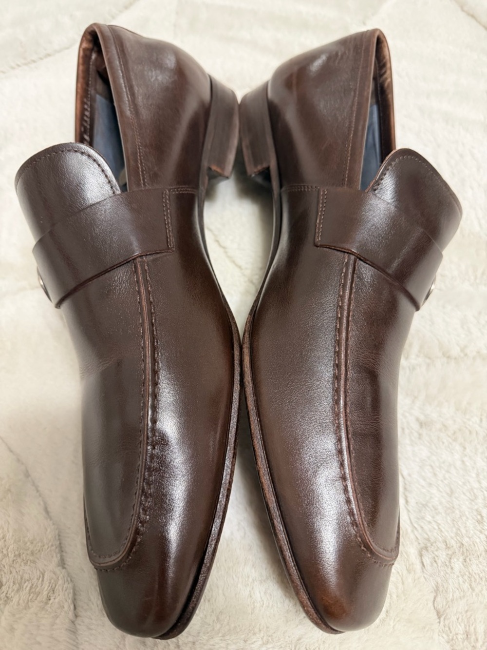 Like NEW! $950 Salvatore Ferragamo Gancini Bit Brown Dress Loafers 11.5 12.5 - Picture 3 of 12